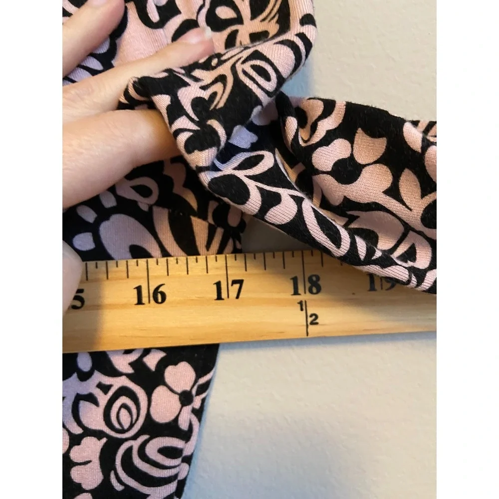 Boden Pink Black Floral Paisley Long Sleeve Mini Dress Scoop Neck US 4R